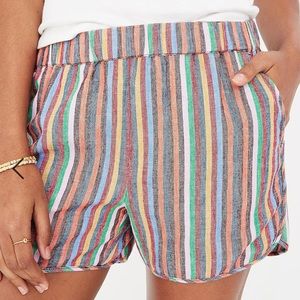 Madewell pull-on shorts in Rainbow Stripe